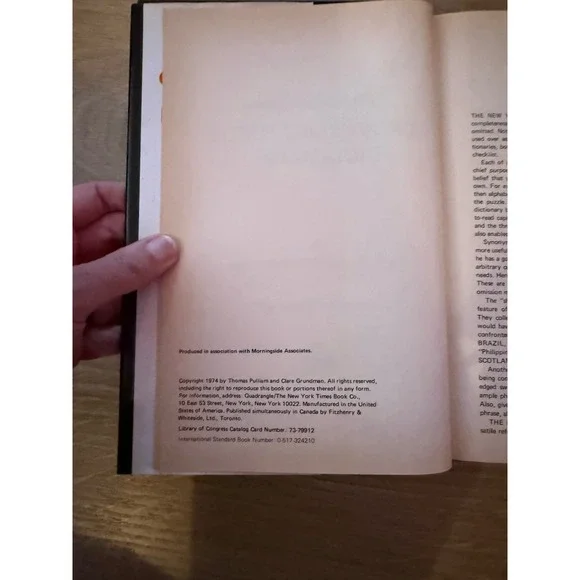 The New York Times Crossword Puzzle Dictionary Hardcover 1974 Vintage Hardcover - Picture 11 of 16